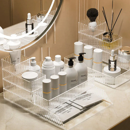 Transparent Cosmetic Storage Box Desk Drawer Organizer